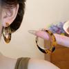 Acetic Acid Leopard Print Earrings Vintage Geometric Earrings Set Acetate Hoop Earrings  Women