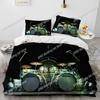Drum Kit Music Instruments Guitar Bedding Set Duvet Cover Bed Set Quilt Cover Pillowcase Comforter King Queen Size Boys Adult