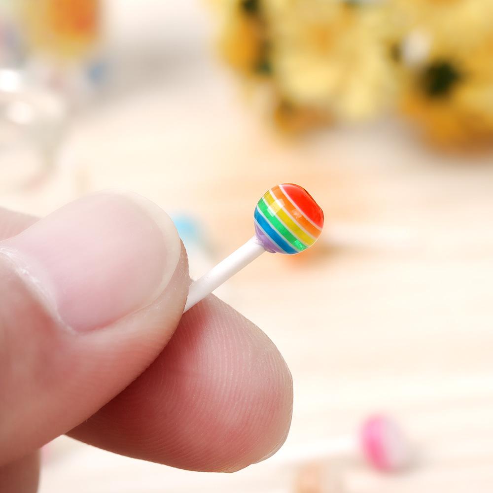 1/12 Scale Lollipops With Jar Dollhouse Miniature Food Simulation Sugar Candy Box Photography Props Doll House DIY Accessories