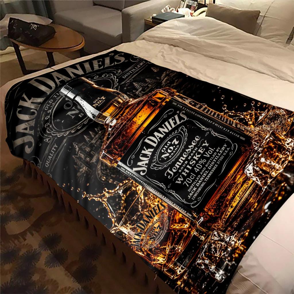 Jack Daniel's Tennessee Whiskey Plush Blanket Soft Comfortable All Seasons blanket Sofa Office Naps blanket Outdoor Travel throw Perfect Gift