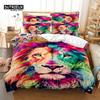 3pcs Duvet Cover Set, 3D Lion Bedding Set, Soft Comfortable Breathable Duvet Cover, For Bedroom Guest Room Decor