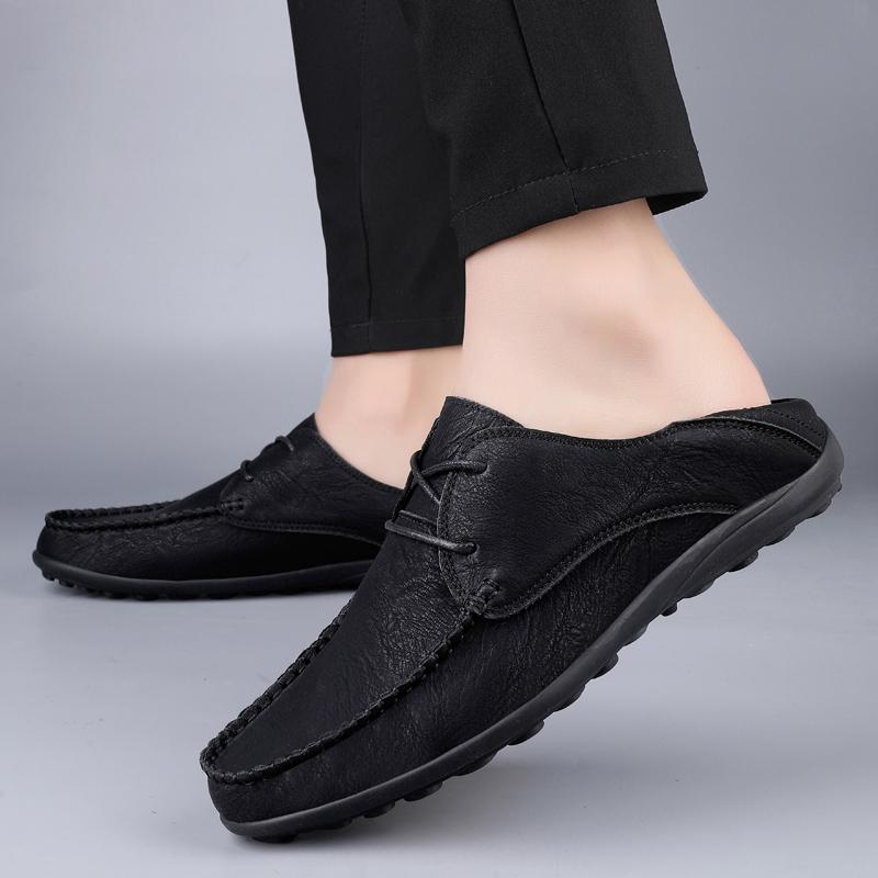Fashion Brown Leather Men Shoes Fashion Formal Men Shoes Moccasins Italian Breathable Male Driving Shoes Black Plus Size 38-47