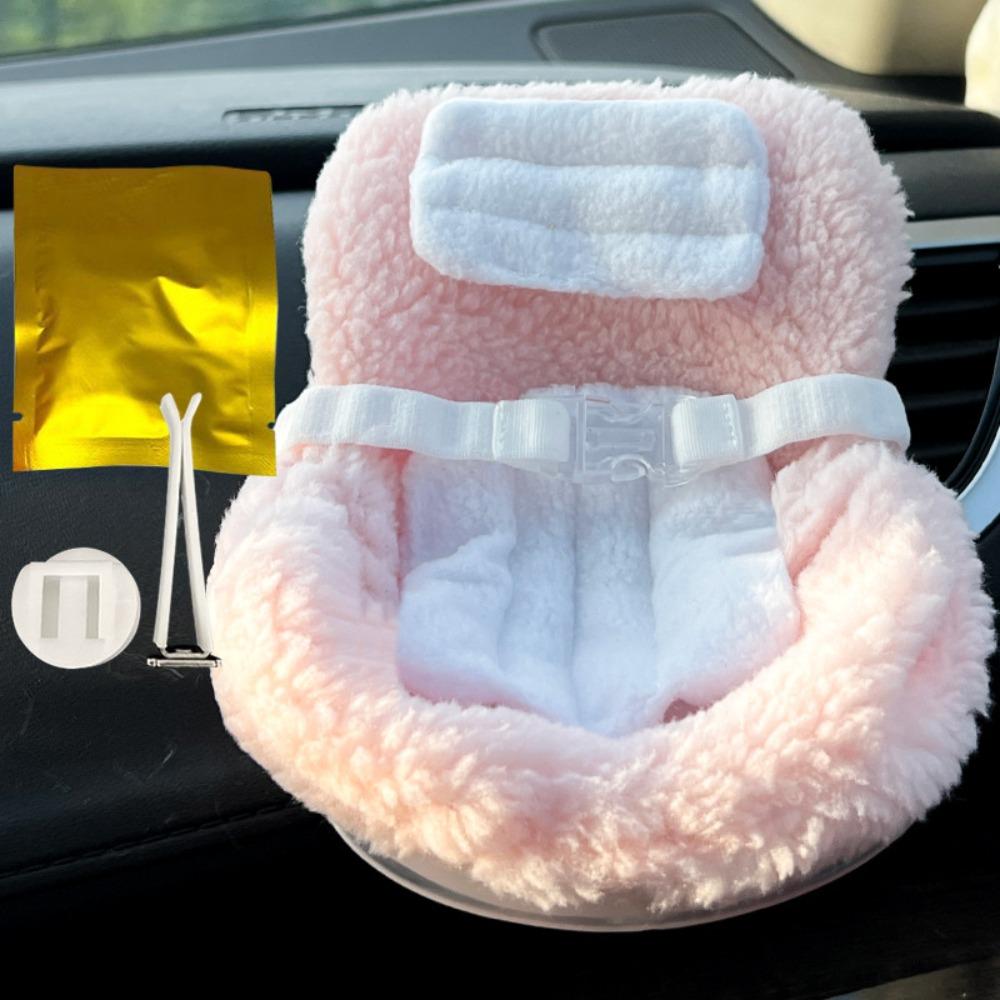 

Durable Doll Car Seat Plastic Car Seat Outlet Decor Car Doll Safety Seat for 17cm Labubu Doll Pink1