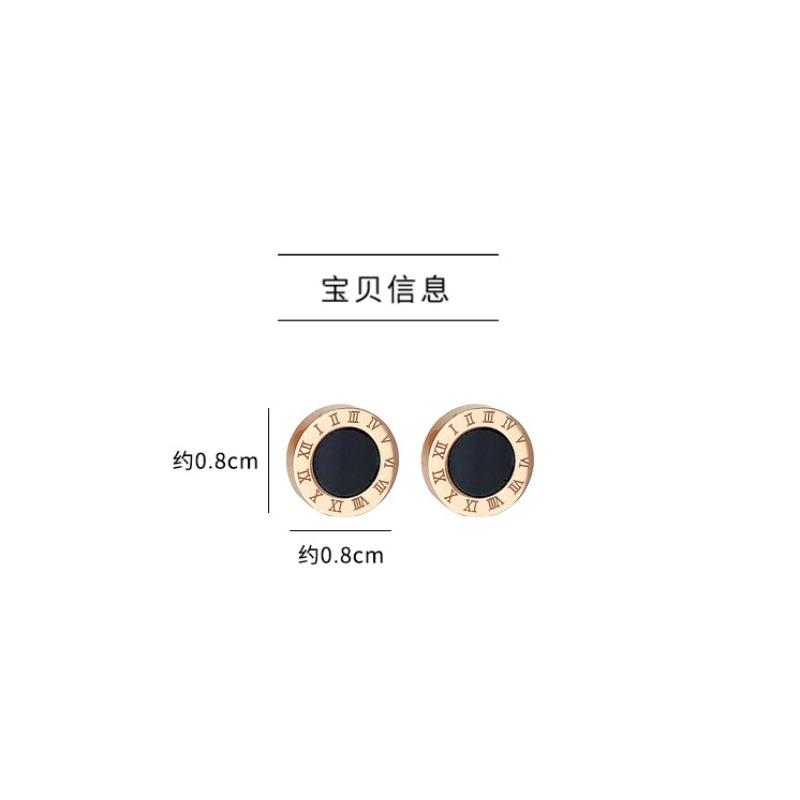 Klassische Mode 18K Gold Titanstahl einfache römische Ziffern runde Ohrstecker für Männer und Frauen 2025 neue Ohrringe