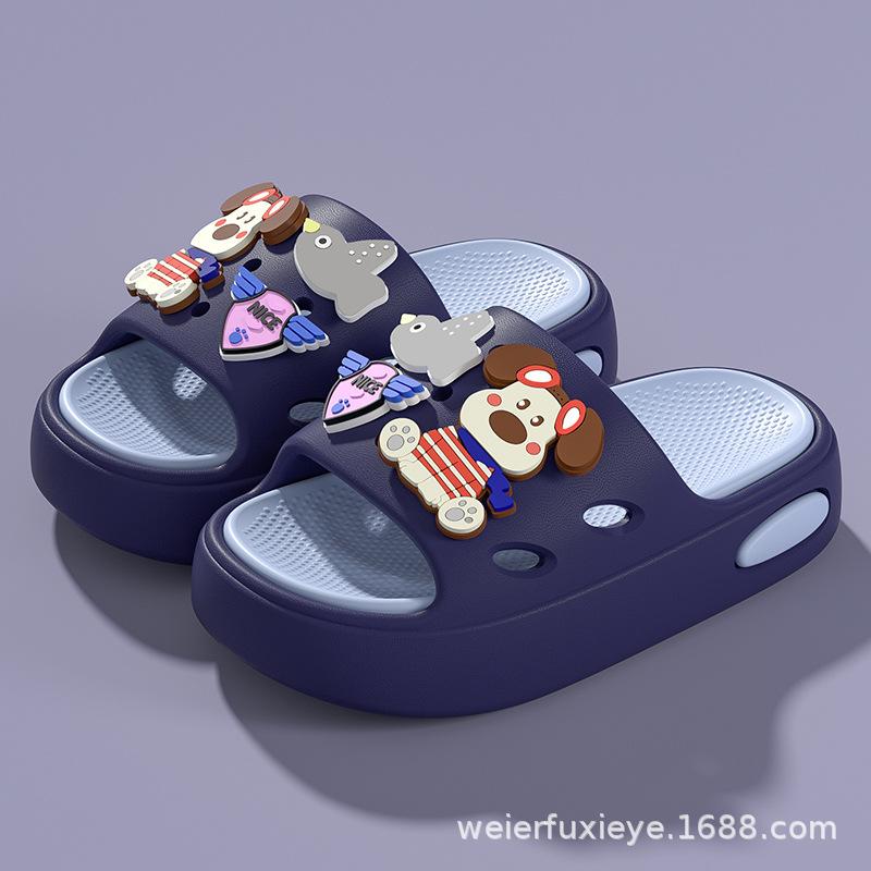 Summer New Children's Cartoon Cute Slippers for Boys and Girls, Indoor Non-slip Soft-soled Baby Slide Sandals