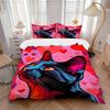 3pcs Cat Art Print Duvet Cover Set, Cover For Bedroom Guest Room (1 Duvet Cover + 2 Pillowcase, Without Quilt),  Yy250922121