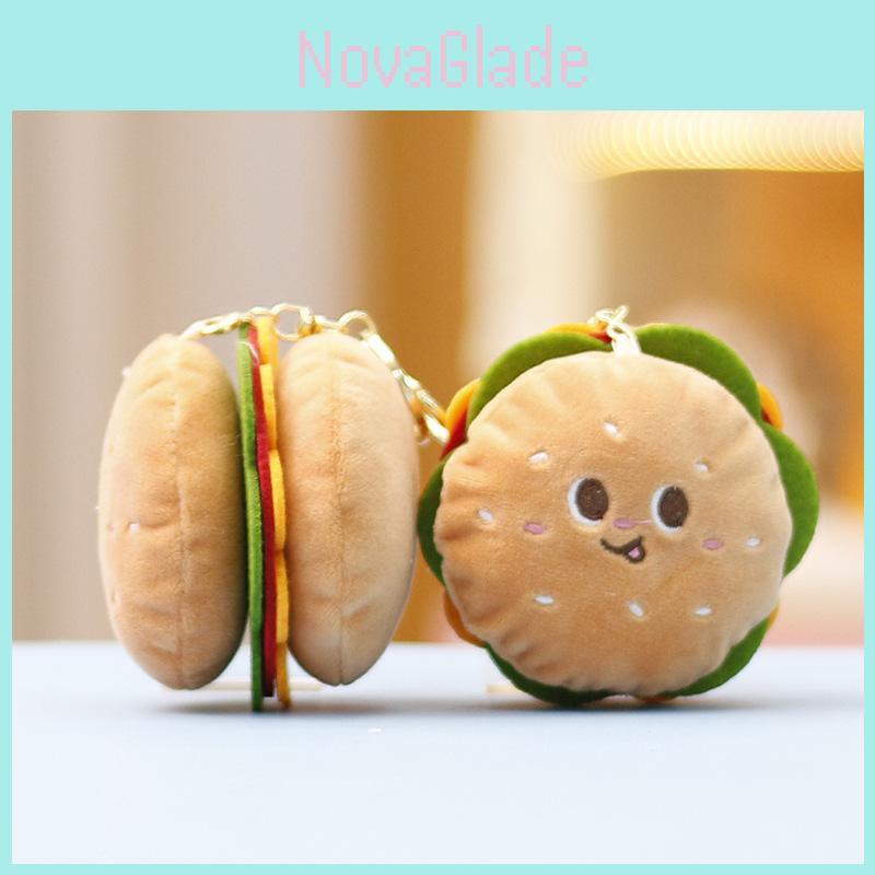 Adorable Plush Hamburger Toy Cute Doll For Girls Gift Backpack Keychain Accessory