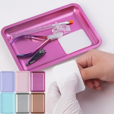 Nails Art Equipment Plate Stainless Steel Jewelry Tray False Nails Dish Cosmetic Tool Organized for Salon and Home Use