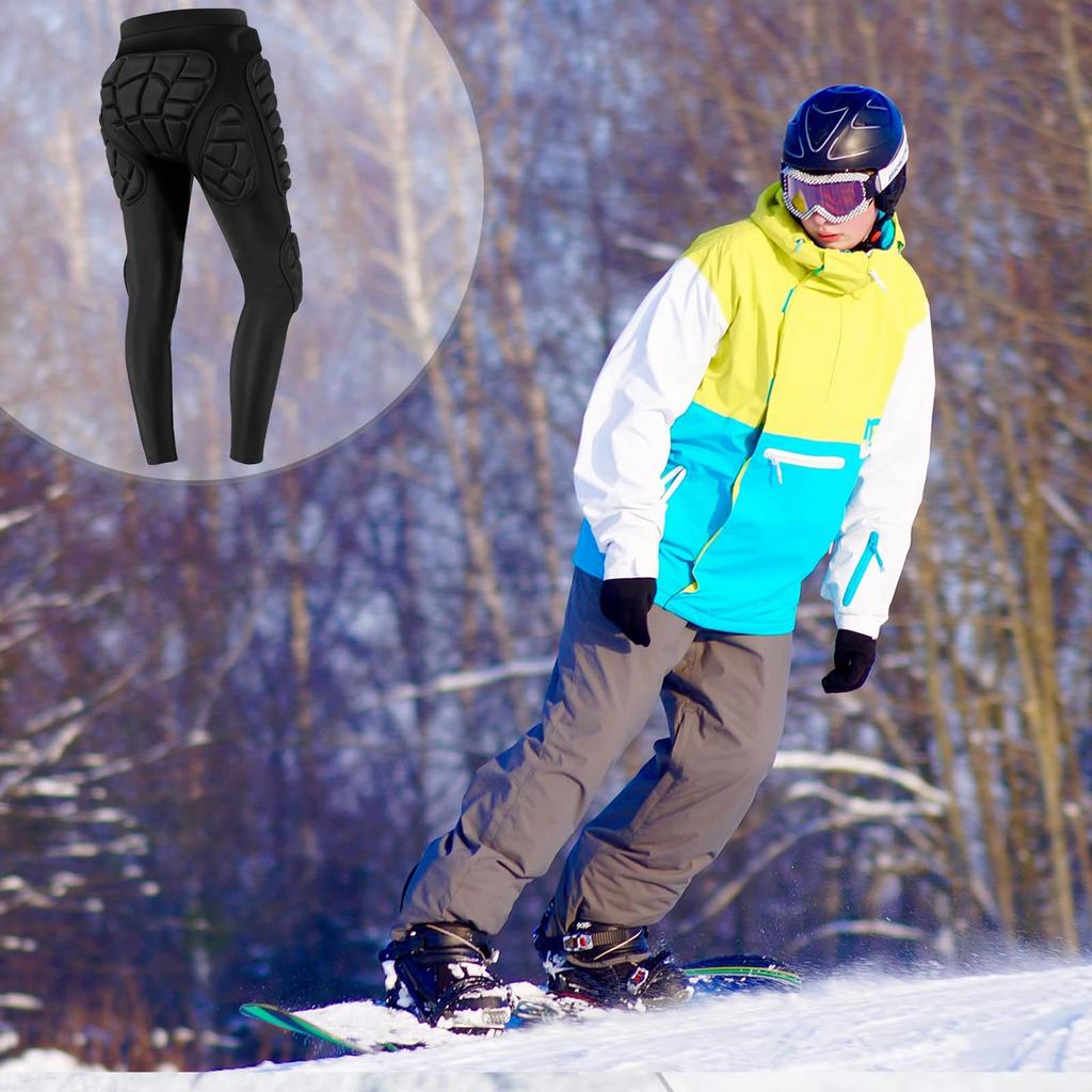 WEUOPG Hip and Knee Snowboard and Ski EVA Foam and Memory Foam Breathable Pads, Protectors, Unisex, Dual-Layer Pads, (XXL)