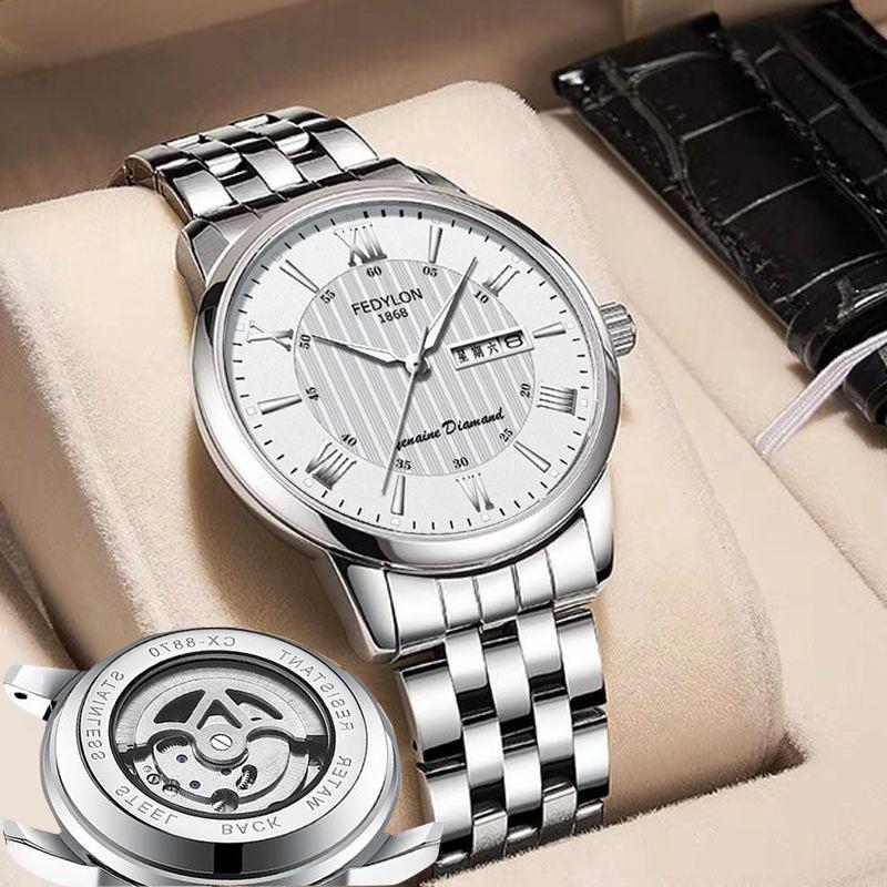 Ceasuri bărbătești cu adevărat Tourbillon, complet automat, nemecanic, calendar dublu, impermeabil, brand la modă, ceasuri bărbătești