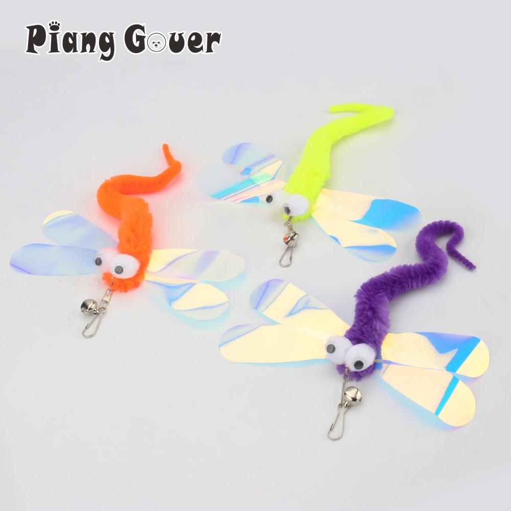 6pcs Plush Dragonfly Cat Toy Training Imitate Cat Interactive Ball Faux Tail Pet Toy