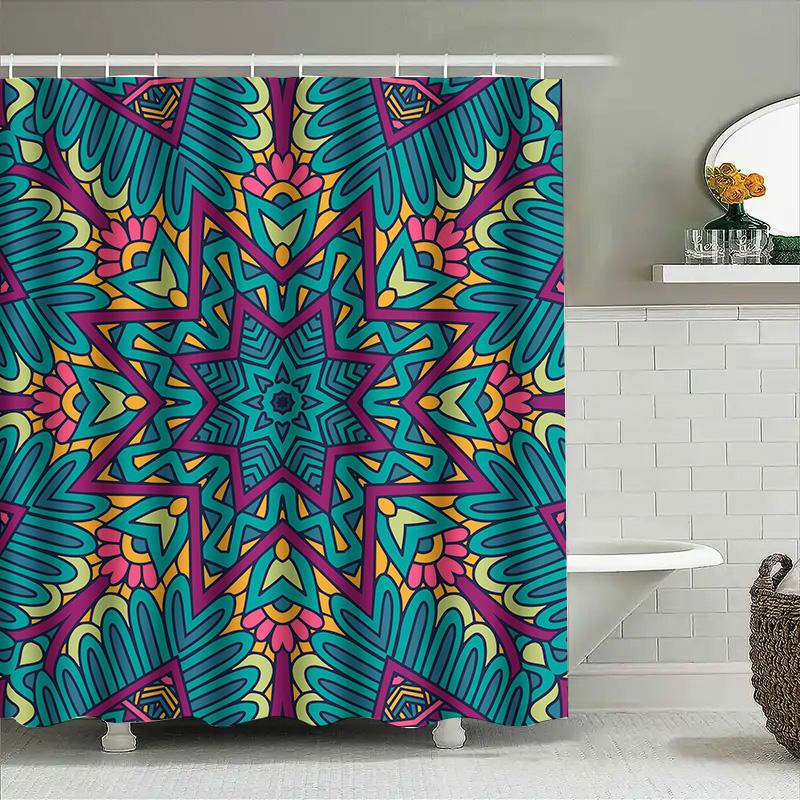 

Яркая шторка для душа со звездным дизайном Современный декор для ванной комнаты Детские ванные комнаты Общежития (Синий Зеленый Фиолетовый) 90x180cm