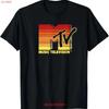 Hand Hewn Sun Stripes Vintage Mtv Logo T Shirt Slightly Comfortable Graphic Stretched Top For Everyday Wear Soft Fashion