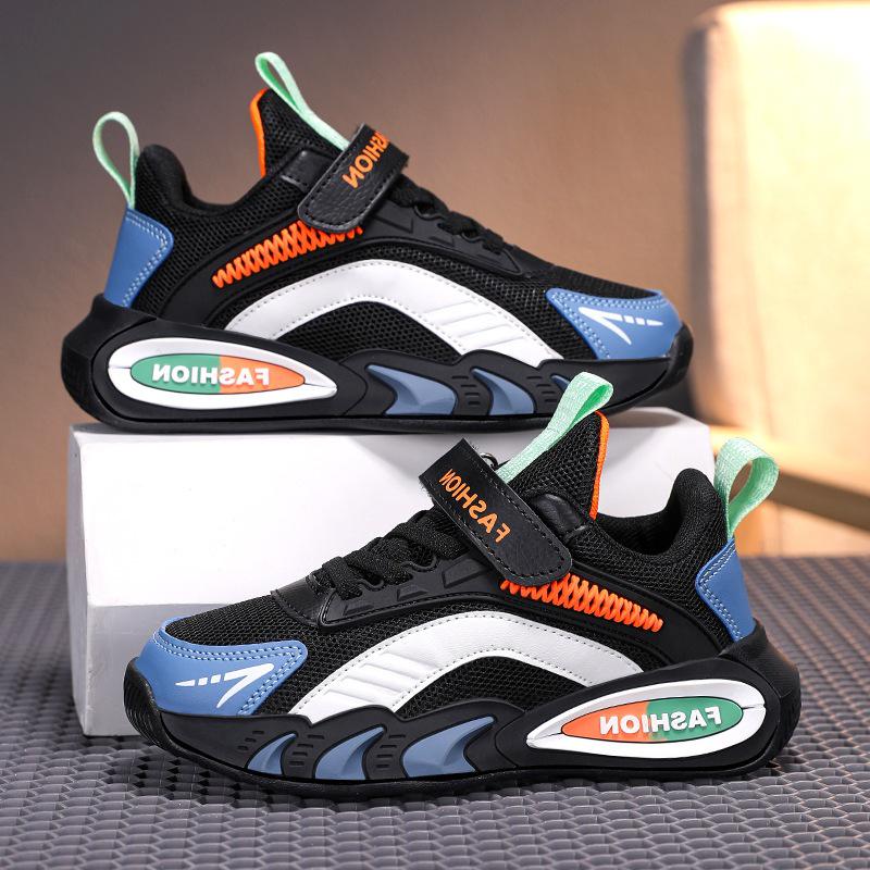 Autumn Non-Slip Breathable Mesh Boys' Sports Shoes with Soft Soles for Big Kids