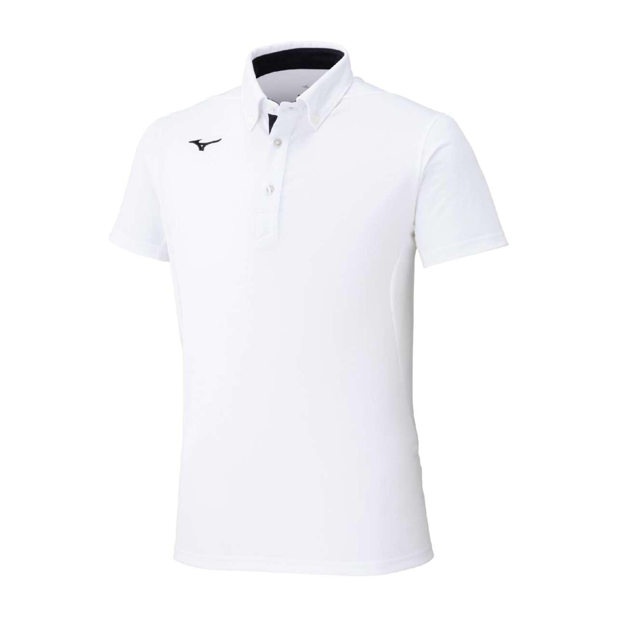 

Mizuno New Model Polo Size L (2025) Button-Down Shirt, Moisture-Wicking, Quick-Drying, 32MAC180, White/Black,
