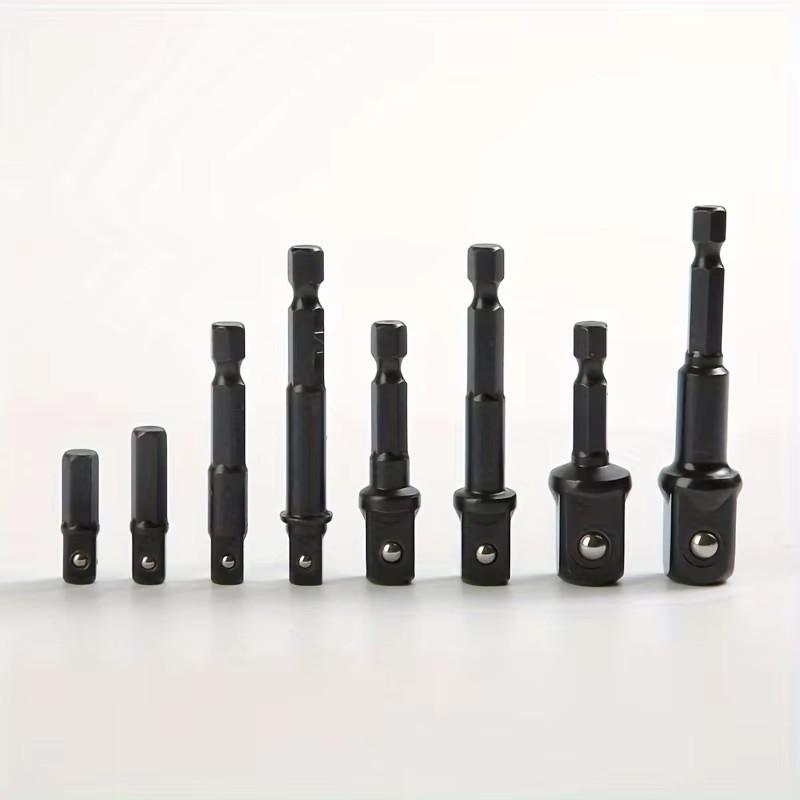 

Набор из 8 предметов Электрический винт Черный Адаптер с шестигранной рукояткой 1/2 Головка квадратная 3/8 Удлинитель 1/4 Инструмент Гильза Набор аксессуаров