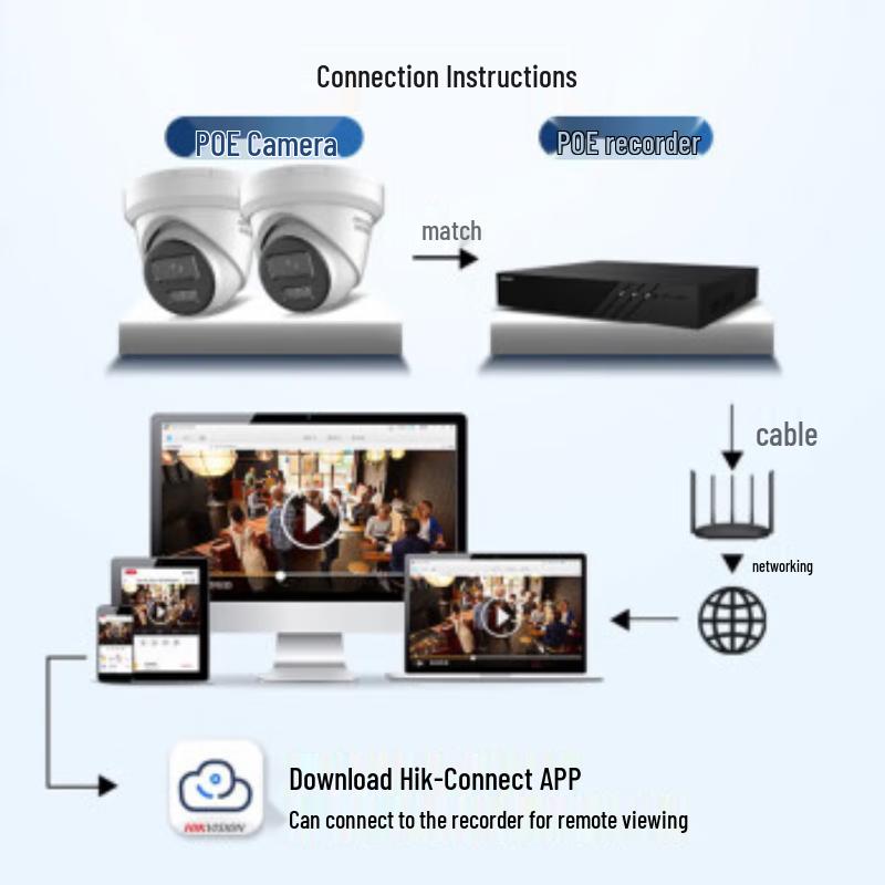Hikvision 4MP Starlight PoE HD Dome IP Camera with Audio CN plug (adapter included)