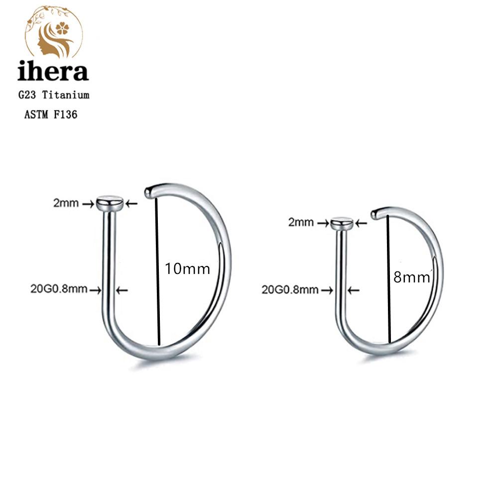 10PCS G23 Titanium D Shape Fake Nose Piercing ASTM F136 20G Nose Ring Hoop Septum Rings Sexy Women Body Jewelry Nariz Stud