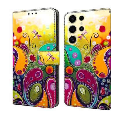 Farebný kvetinový vinič Vzor vážky PU Kožené puzdro na knihu pre iPhone Samsung Huawei Honor Google Redmi Xiaomi LG Motorola Sony Nokia Oneplus Oppo