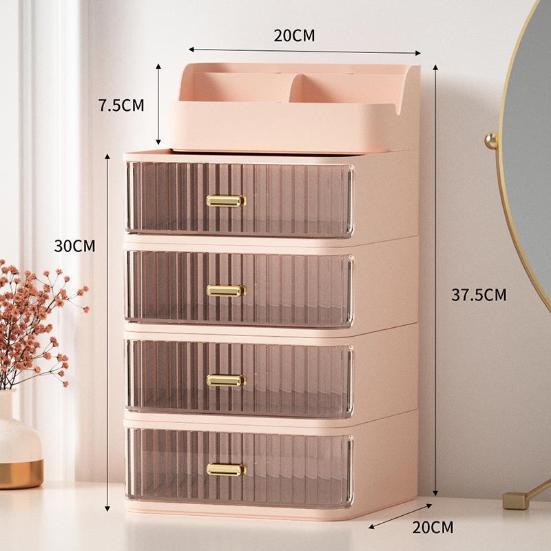 High-Capacity Cosmetic Storage Box: Dustproof Makeup and Skincare Organizer for Dormitory Dressing Table