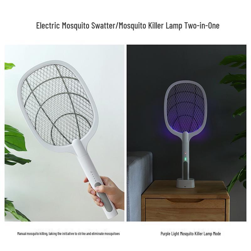 947 Dual-Function Electric Mosquito Swatter & Killer Lamp - USB Rechargeable with Electric Shock Protection