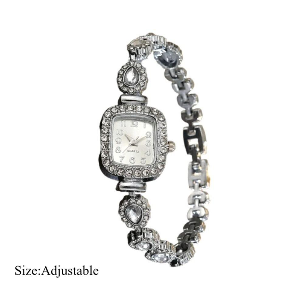 Mit verstellbarem Armband quadratische Uhr Handgelenkdekoration Damen Mädchen