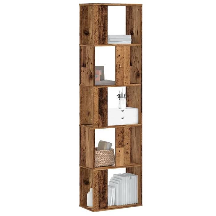 VidaXL 5-Tier Bookcase Old Wood Engineered Wood, Shelf, Book Shelf, Book Holder, Cabinet of 852787