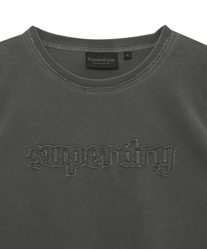 Syupeodeulai Women'S Vintage Logo Patch T-Shirt Charcoal Sdfiscq43Chl