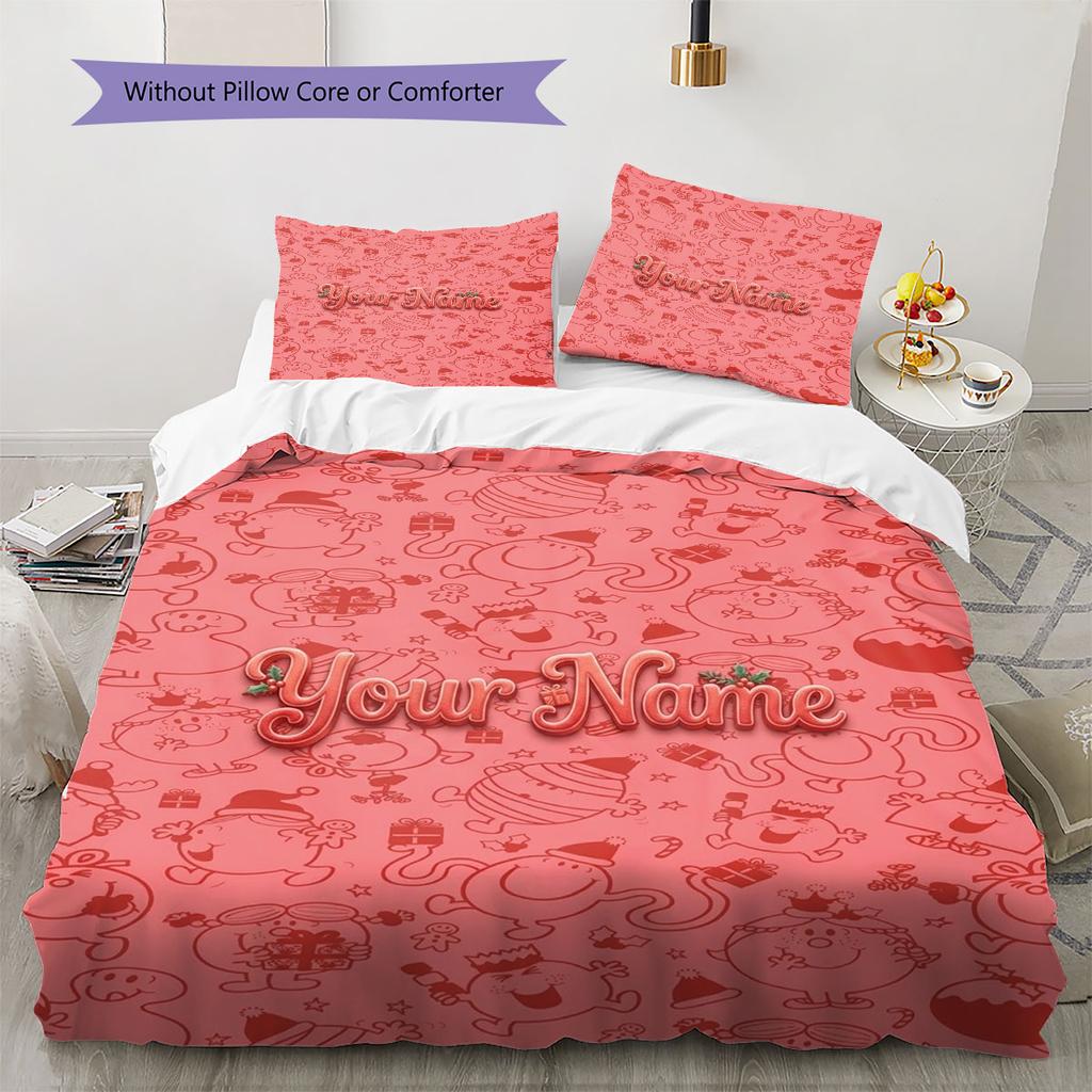 Herr. Herren Little Miss Individueller Namensmuster Bettwäsche, Steppbett Set Bettbezug Kissenbezug Zuhause Geburtstagsgeschenk(1 Bettbezug + 2 Kissenbezüge, ohne Füllung)