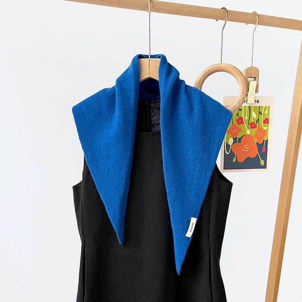 Triangular Wool Headscarf Solid Color Knitted Scarf Elegant Bandana Waist Scarf