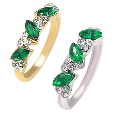 Anillos de Lujo Sencillo Combinan con Todo Anillo para Mujer Anillo de Pedrería Esmeralda para Mujer Para Fiesta Boda AVE