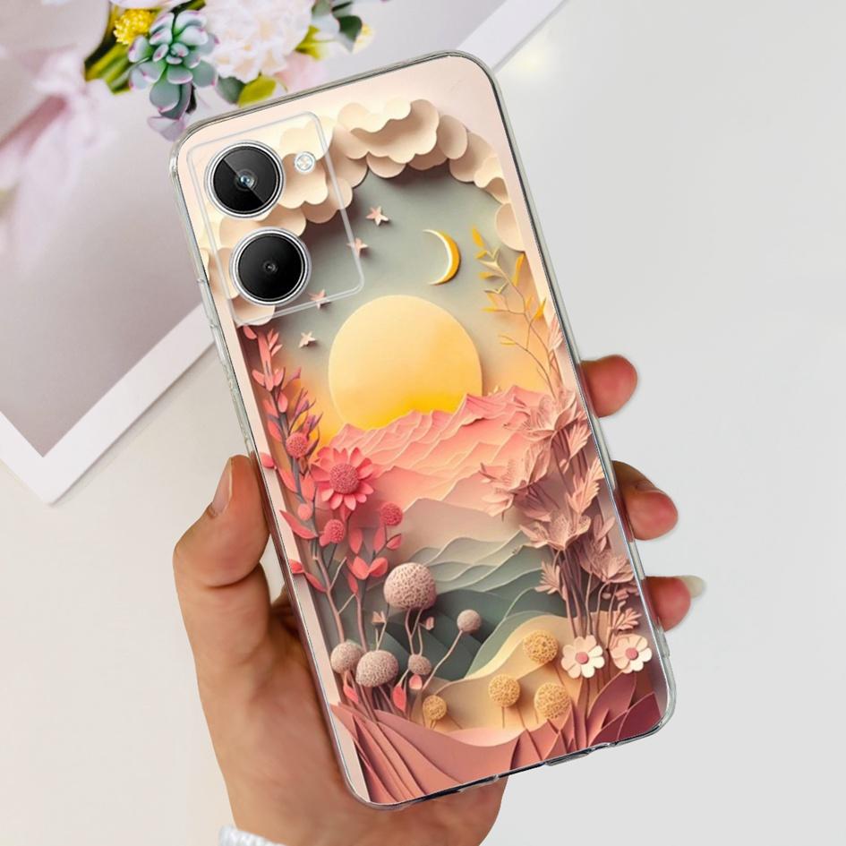 For Realme 10 Case RMX3630 Back Cover Cute Panda Cartoon Slim Soft Clear Silicone Phone Case For Realme 10 Pro Plus RMX3687 Capa