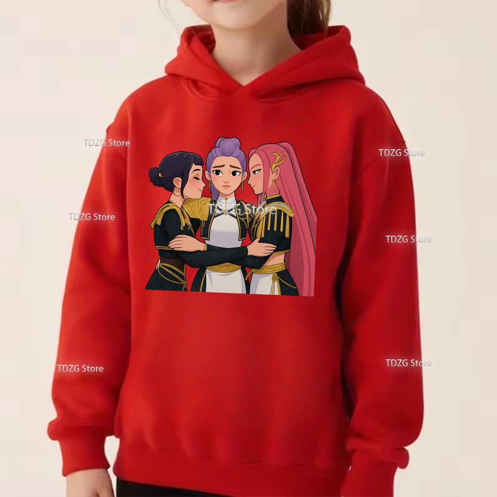 Autumn KPop Devil Hunter Fashion Girl Group Printed Children's Long Sleeved Clothing Boys and Girls Casual Sports Hoodies