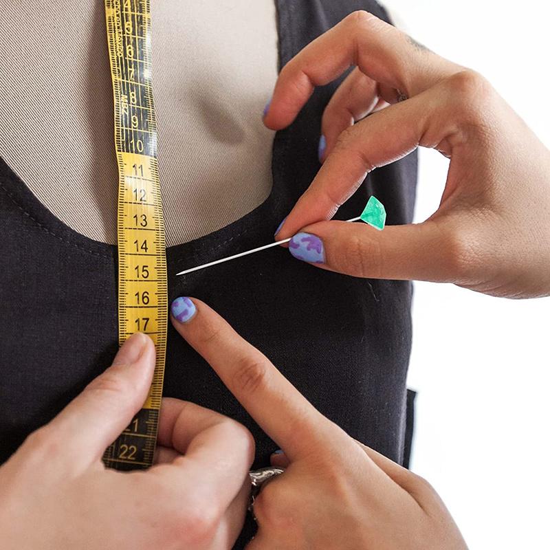 100 buc/Cutie Ace de cusut cu cap de cristal Ace cu perle acrilice Ace cu cap de diamant pentru croitorie matlasare Ace drepte