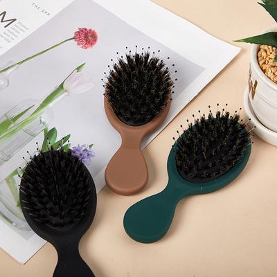 1Pc Oval Boar Bristle & Nylon Hair Comb Mini Anti-Static Hair Scalp Massage Comb Hairbrush Salon Hair Care Brush Styling Tool