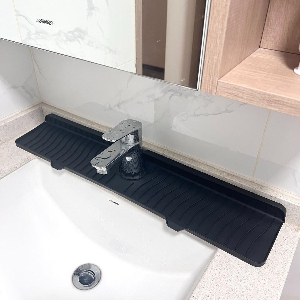 Silicone Faucet Splash Mat Easy Clean Countertop Splash Pad New Sink Water Catcher Mat  Kitchen Use