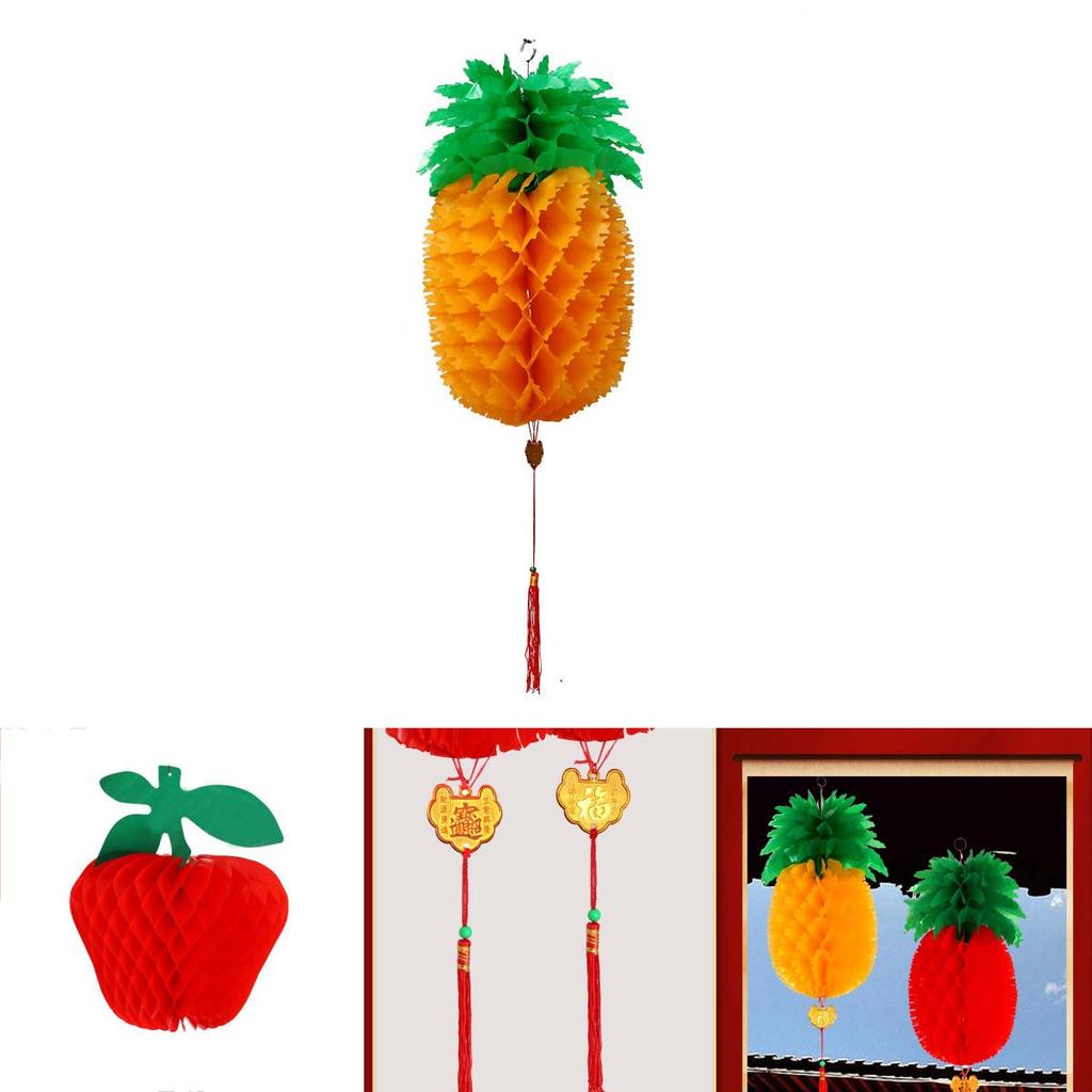 Charming Pineapple Apple Lanterns Designed For Colorful Happy New Year And Celebration Decor