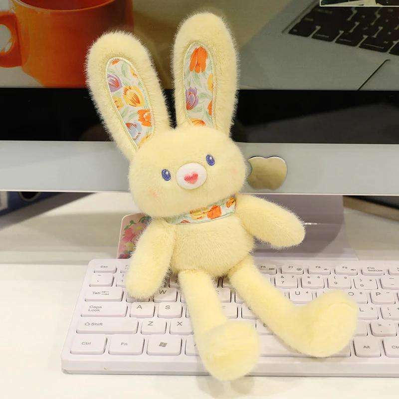 Süßer Pull-Up-Hase Schultaschen-Anhänger 30 cm Kreativer Plüsch-Ohr-Zieh-Hase Anhänger Schlüsselanhänger Stressabbau Geschenk für Kinder 30cm
