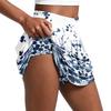 Women's Vintage Floral Print Pleated Tennis Skirt with Built-In Shorts for Running Yoga Fitness Casual Sportswear