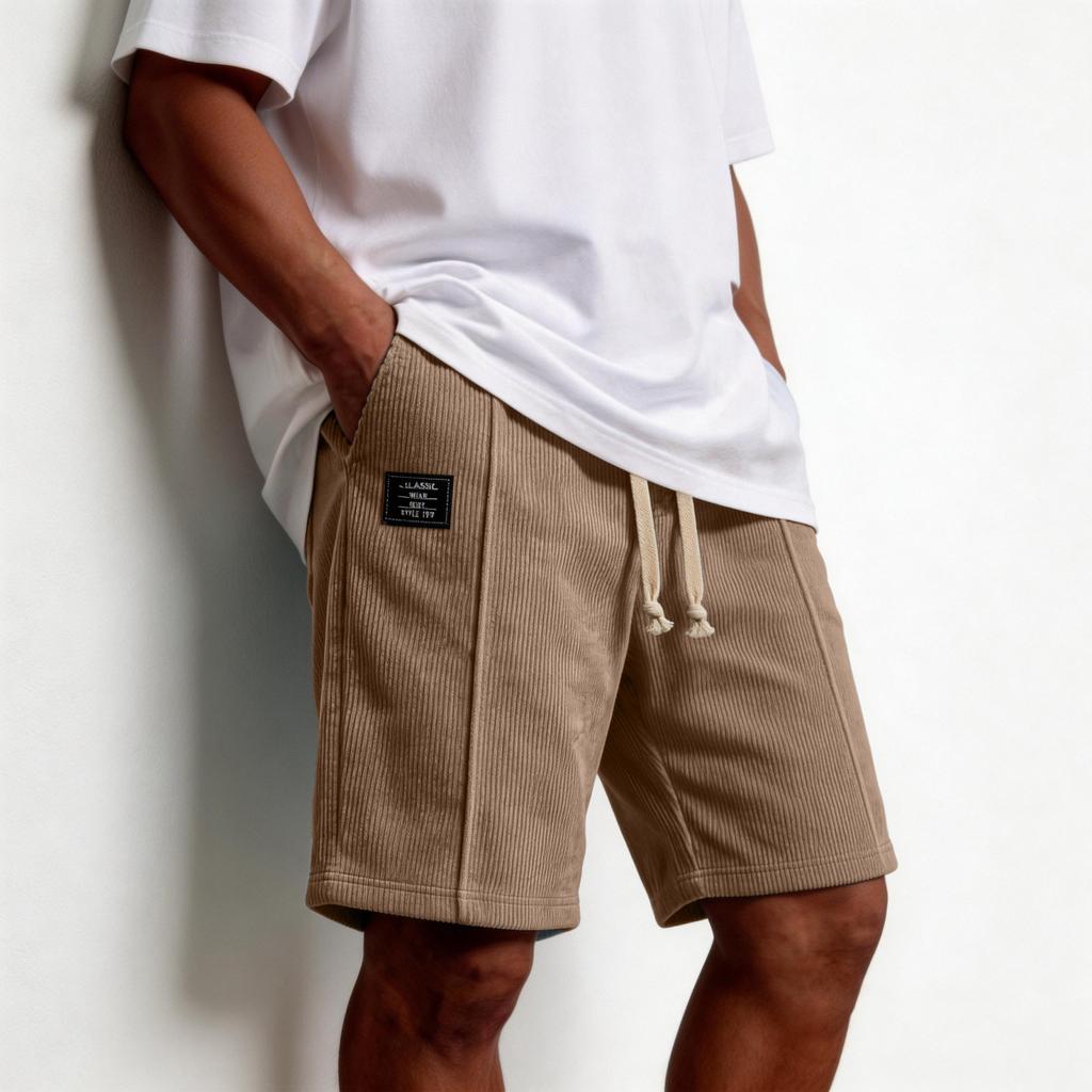 Men's Loose-fitting Casual Plain Corduroy Pants Men's Comfortable And Breathable Sports Shorts