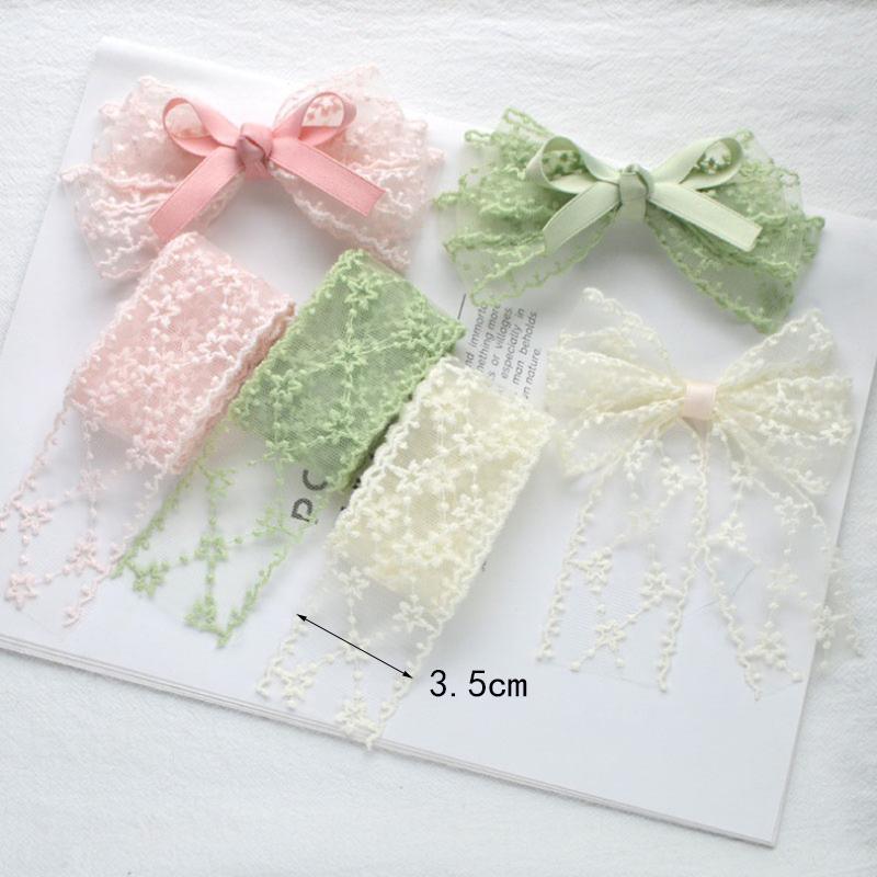 2Yards/182CM Pink Green Beige Elastic Lace Ribbon DlY Handmade Crafts Fabric Lace Trimming Home Garment Accessories