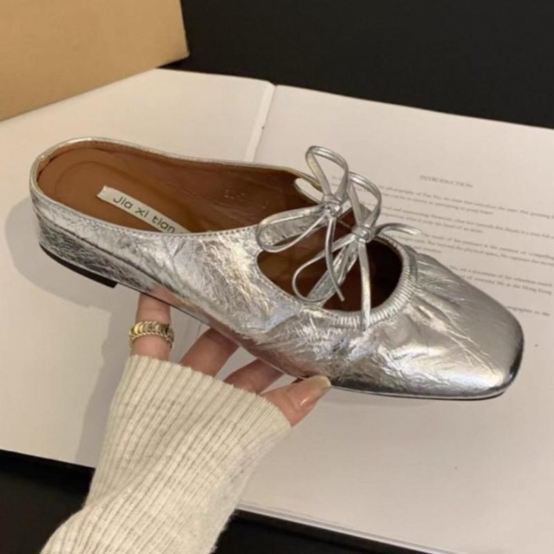 

Fashion Summer New Style Slip-on Ballet Slippers Butterfly Knot Flat Shoes Mary Jane 2025 Fashion High Quality Soft Comfy Women Slippers 35