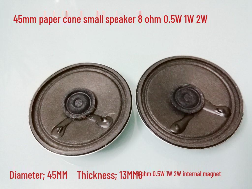 45mm Paper Cone Speaker with Free Shipping - 8 Ohm, 0.5W/1W/2W - Internal Magnet, Compact Size