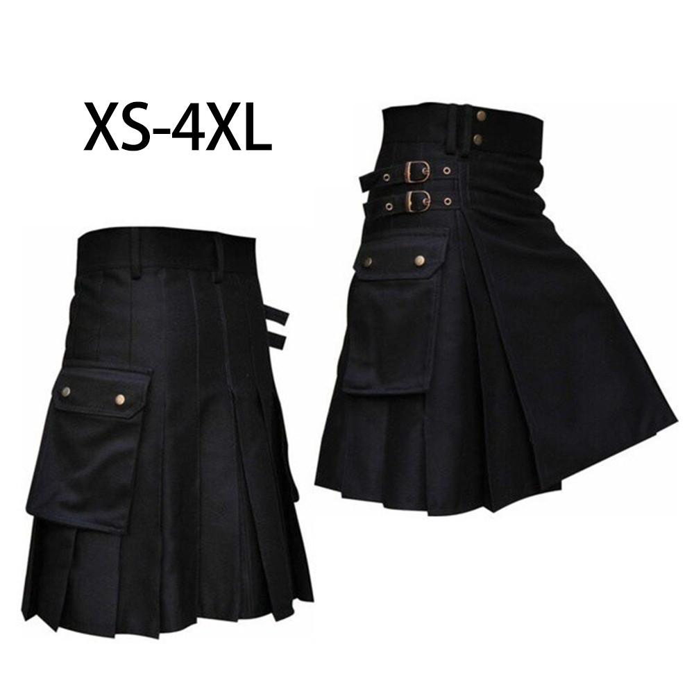 Skirt Men Clothing Retro Scottish Tartan Traditional