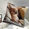 Chihuahua Pillowcase Cute Dog Cushion Cover Pet Lover Home Decor Cozy Living Room Accent Realistic Animal Print