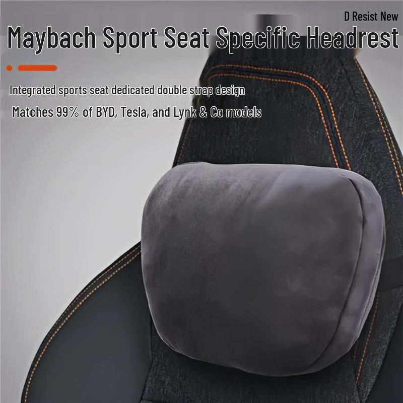 New Energy Sports Seat Headrest & Car Lumbar Support for Tesla, Mercedes-Benz, BYD, Lynk - Neck Protection