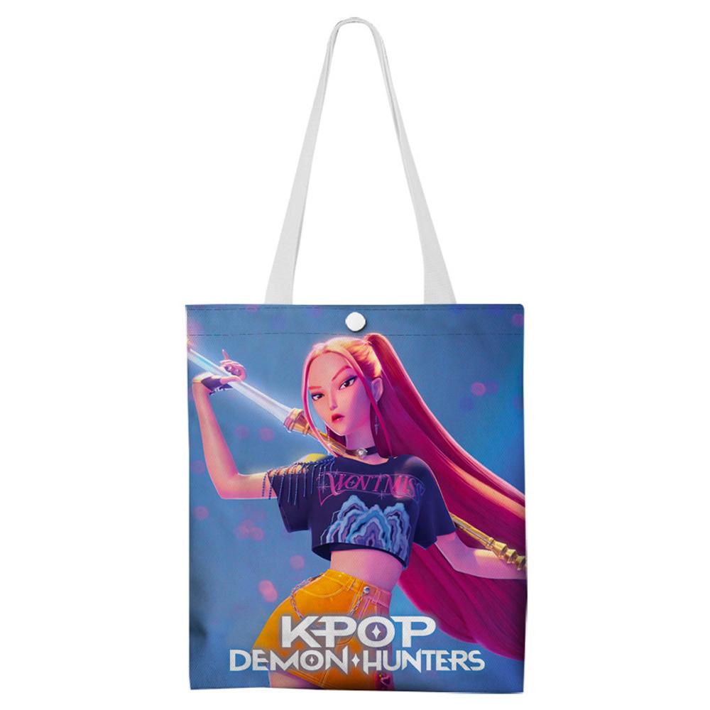 KPop Demon Hunters Cartoon Movie Merchandise Canvas Bags Shopping Bags Shoulder Bags