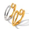 Color-block open bangle, non-fading jewelry, light luxury high-end gold titanium steel bracelet