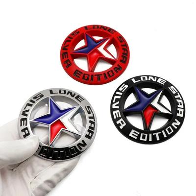 3D Metal Silver Edition Lone Star Logo Rear Trunk Fender Emblem Badge Sticker for  Wrangler Compass  Ram 1500 2500