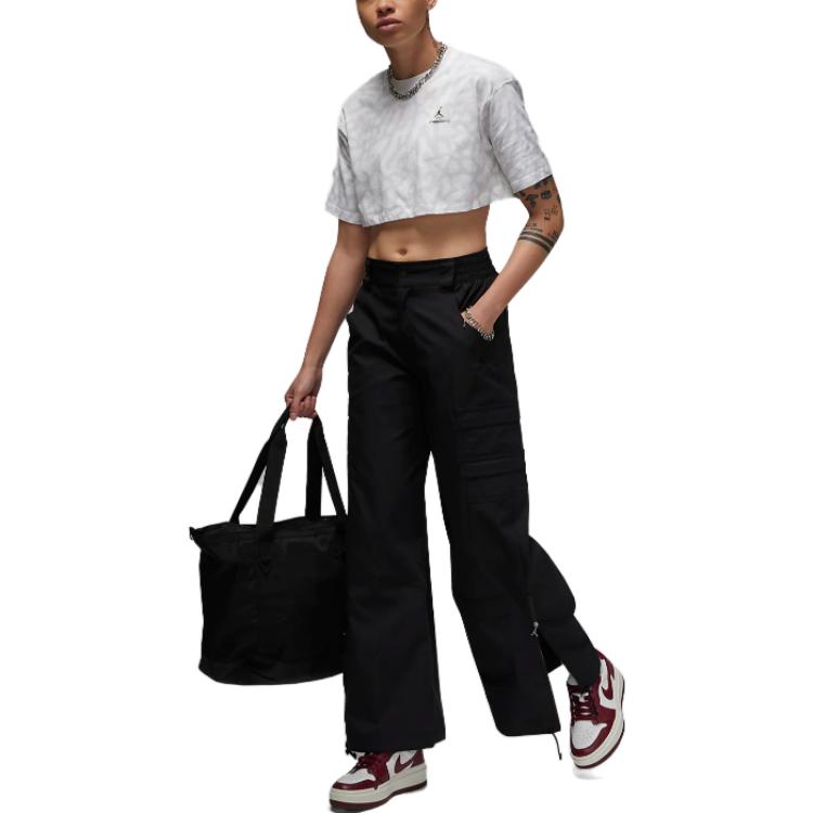 Jordan Solid Color Logo Short Sleeve Printed T-Shirt Women tops White DZ3215-100